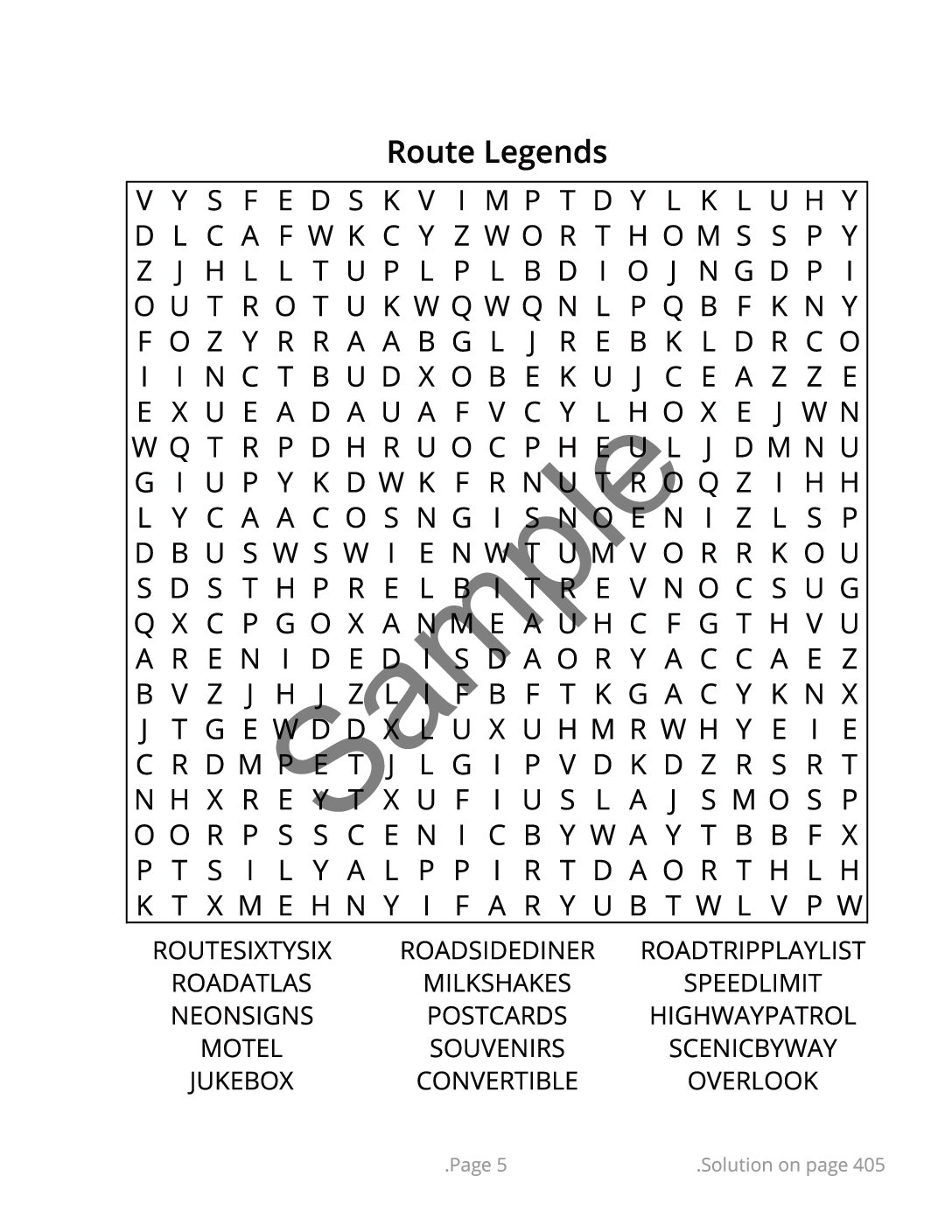Cross-Country Road Trip Word Search â 200 Large Print Word Search Puzzles - Image 3