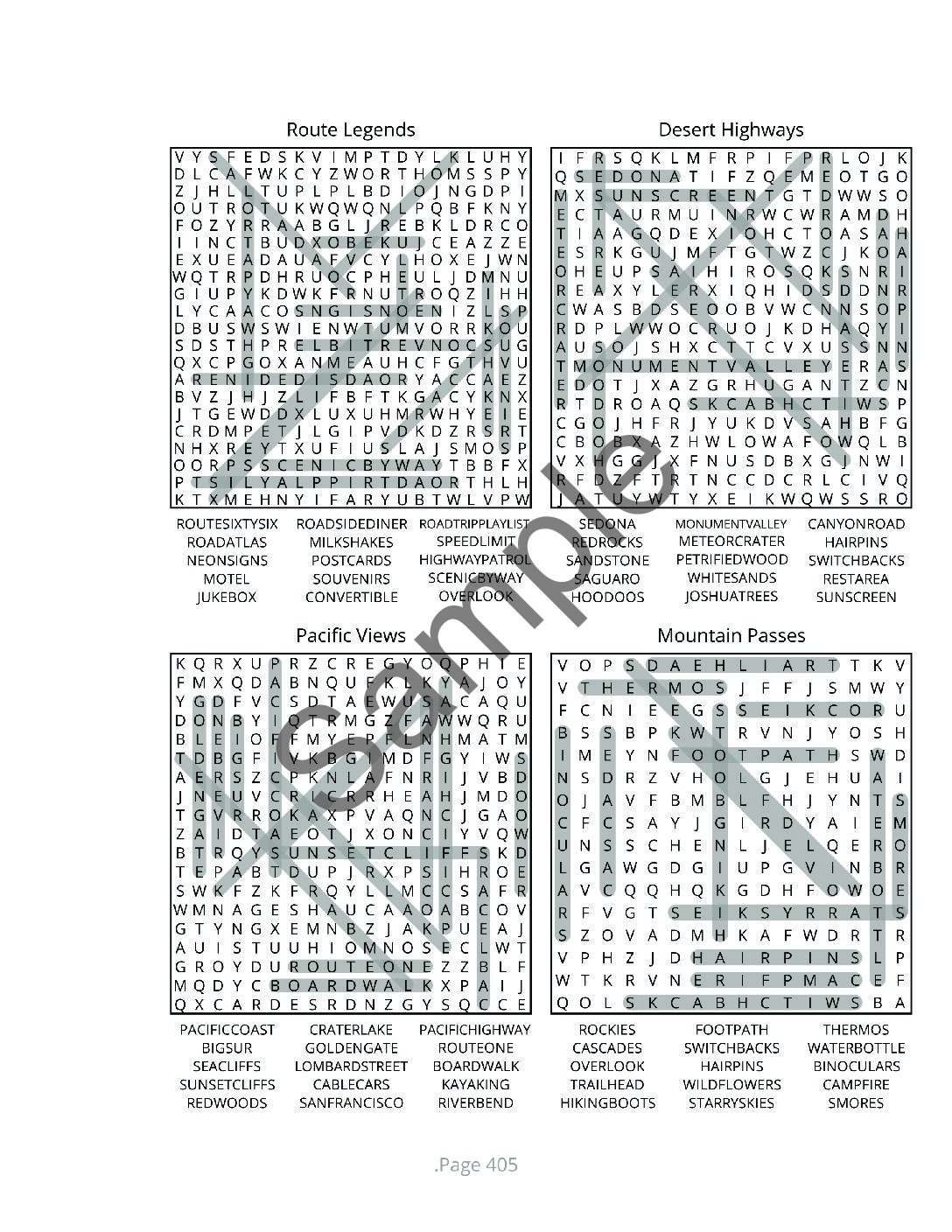Cross-Country Road Trip Word Search â 200 Large Print Word Search Puzzles - Image 4