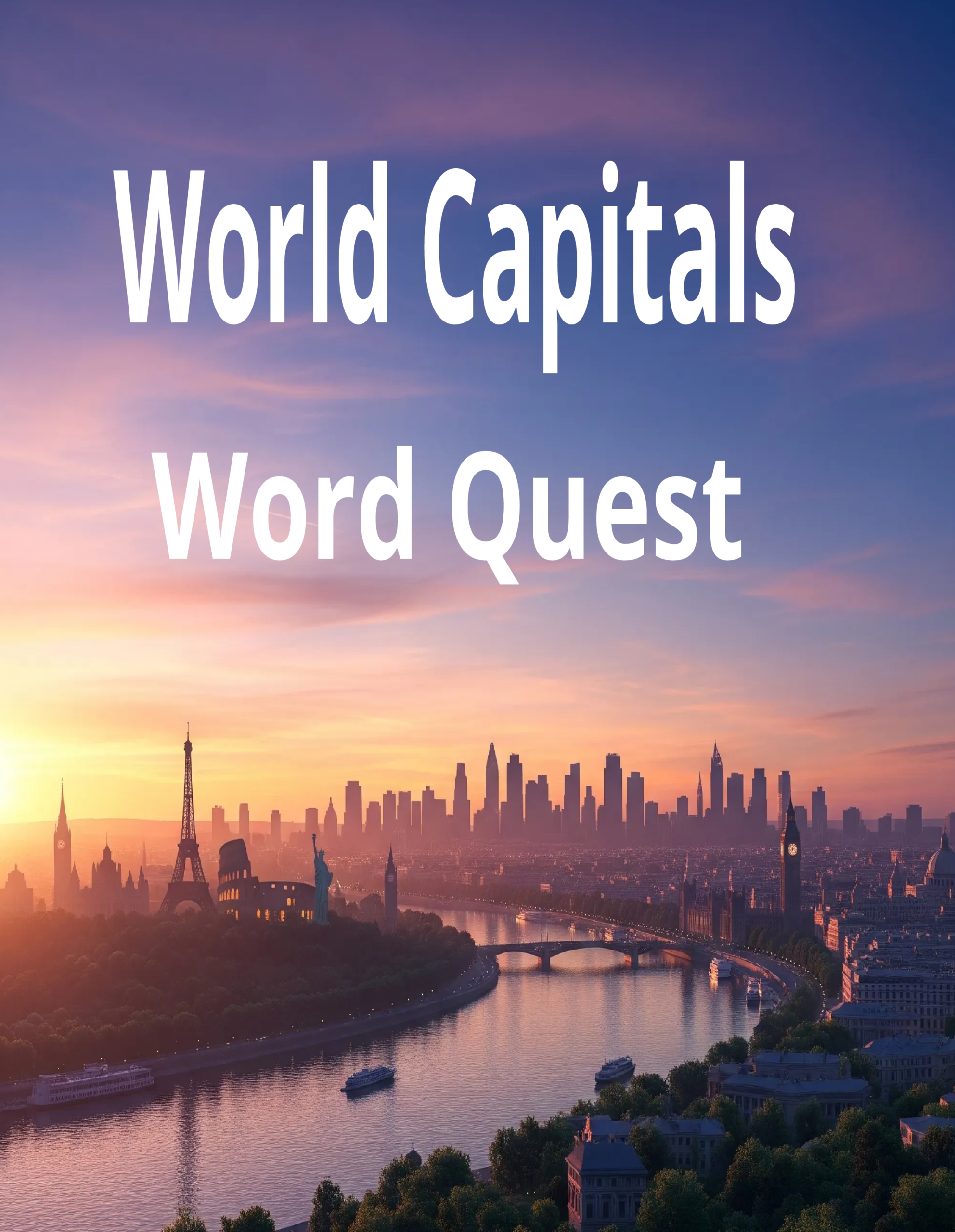 World Capitals Word Quest – 64 Large Print Word Searches (Paperback)