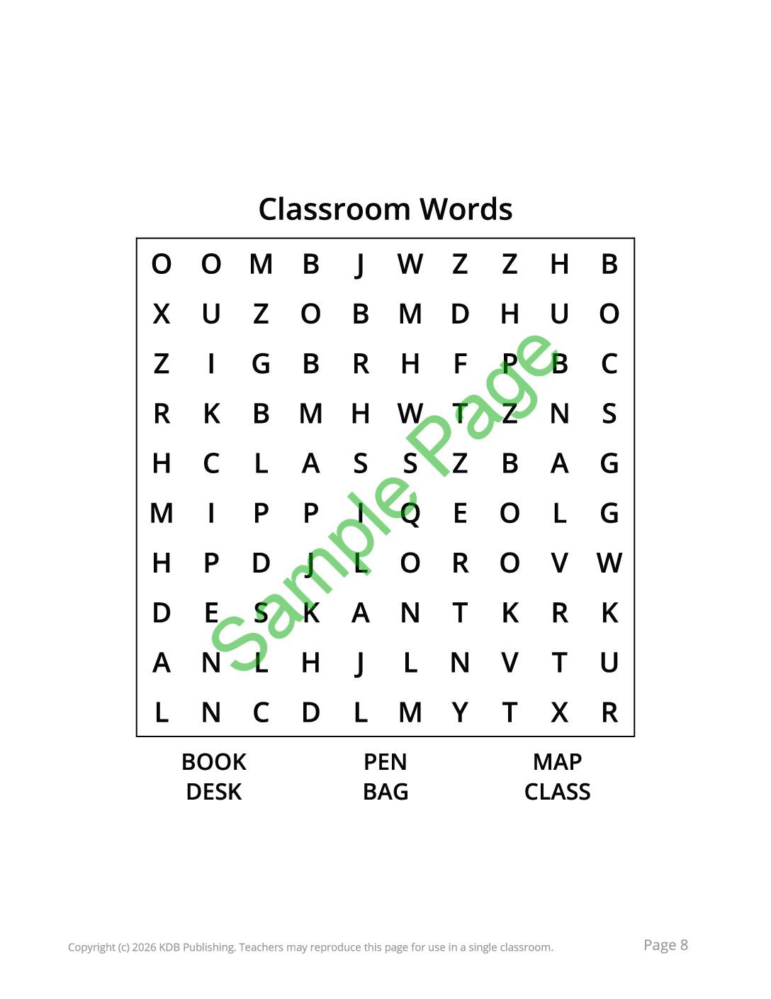 First Grade Word Search Worksheets – 12 Printable Classroom Puzzles - Image 2