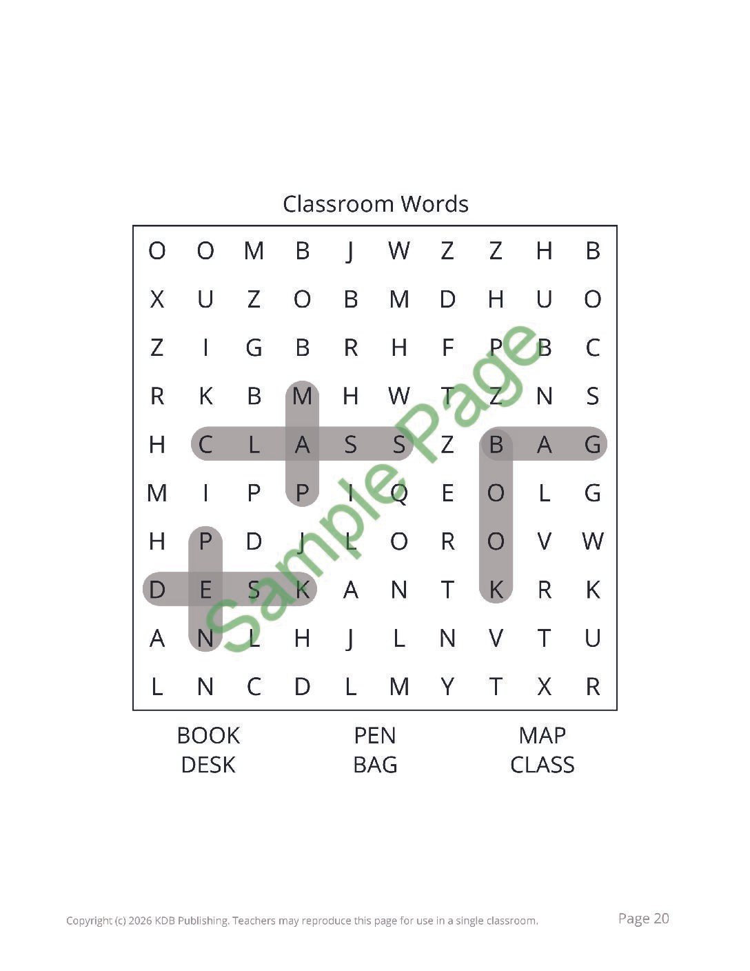 First Grade Word Search Worksheets – 12 Printable Classroom Puzzles - Image 3