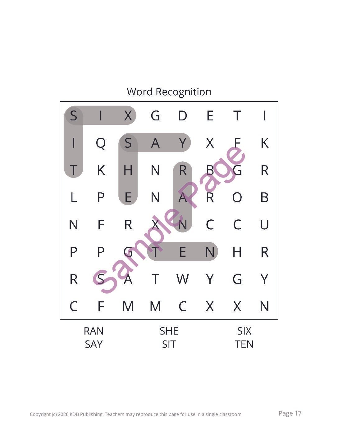 Sight Words Word Search Worksheets – 12 Early Reader Printable Puzzles - Image 3