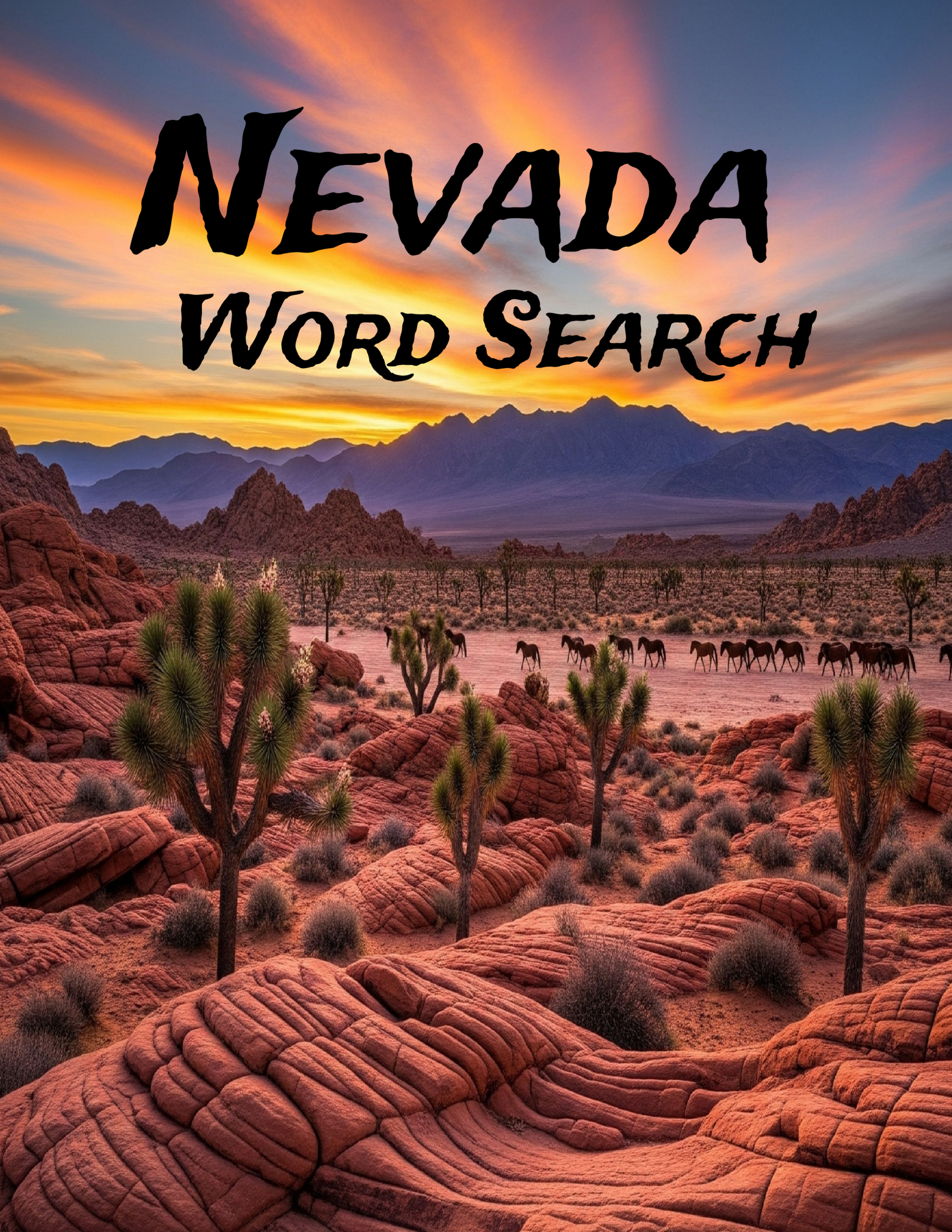 Nevada - 64 Large Print Word Searches (Paperback)
