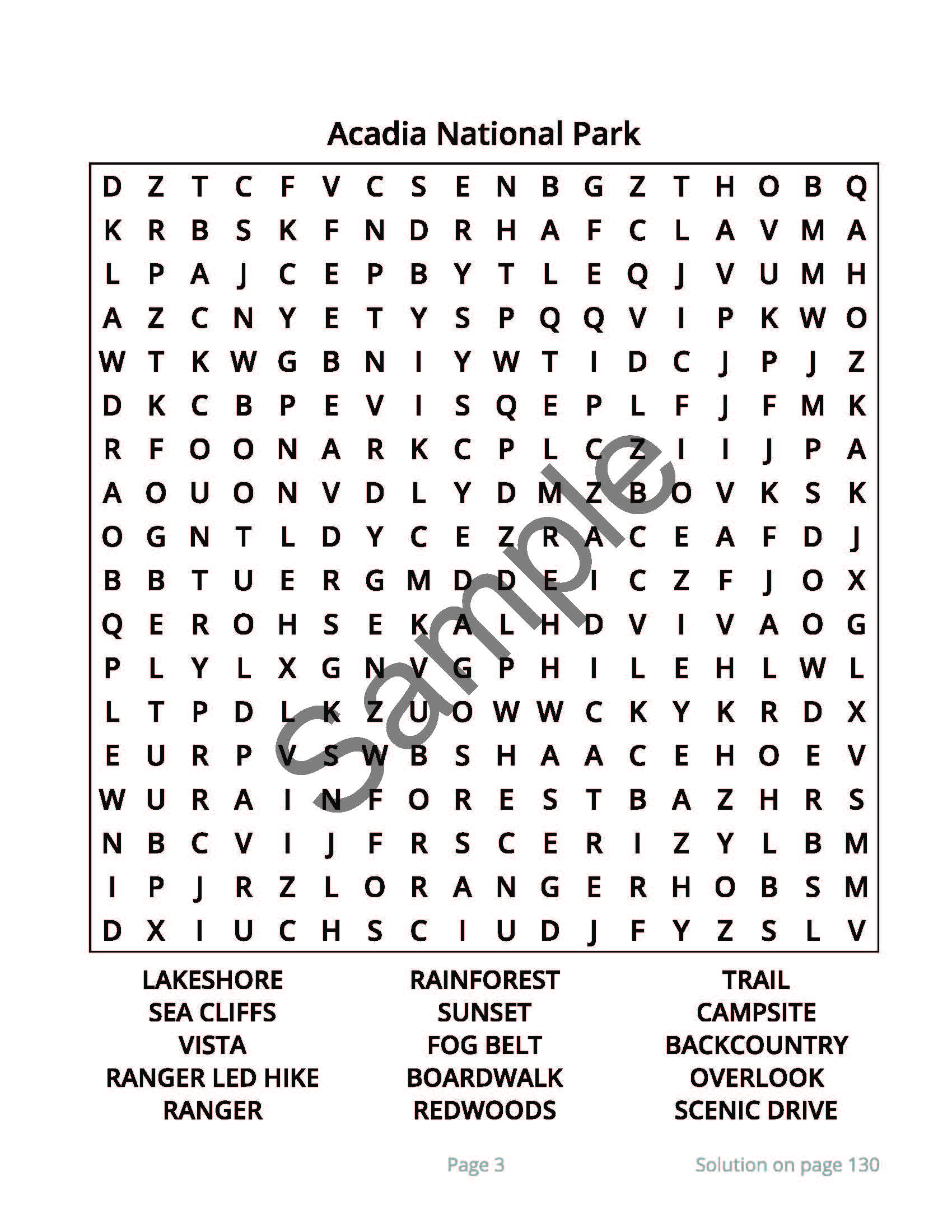 America’s National Parks & Landmarks Word Search, 64 Large Print Puzzles (Digital Download) - Image 3