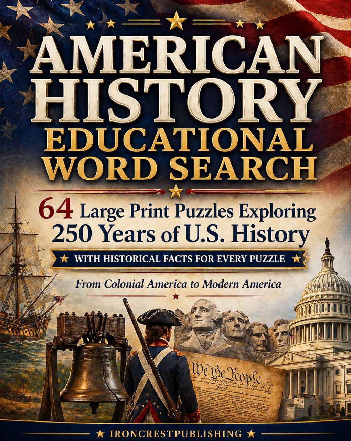 American History Word Search – 80 Puzzles Celebrating 250 Years of U.S. History (Paperback)