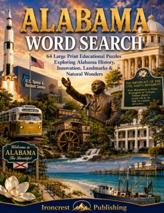 Alabama Word Search – 64 Large Print Puzzles (Digital Download)