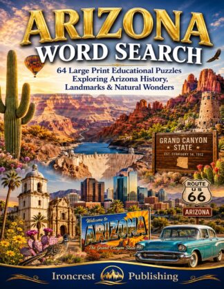 Arizona Word Search – 64 Large Print Puzzles (Digital Download)
