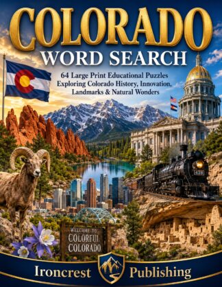 Colorado Word Search – 64 Large Print Puzzles (Digital Download)