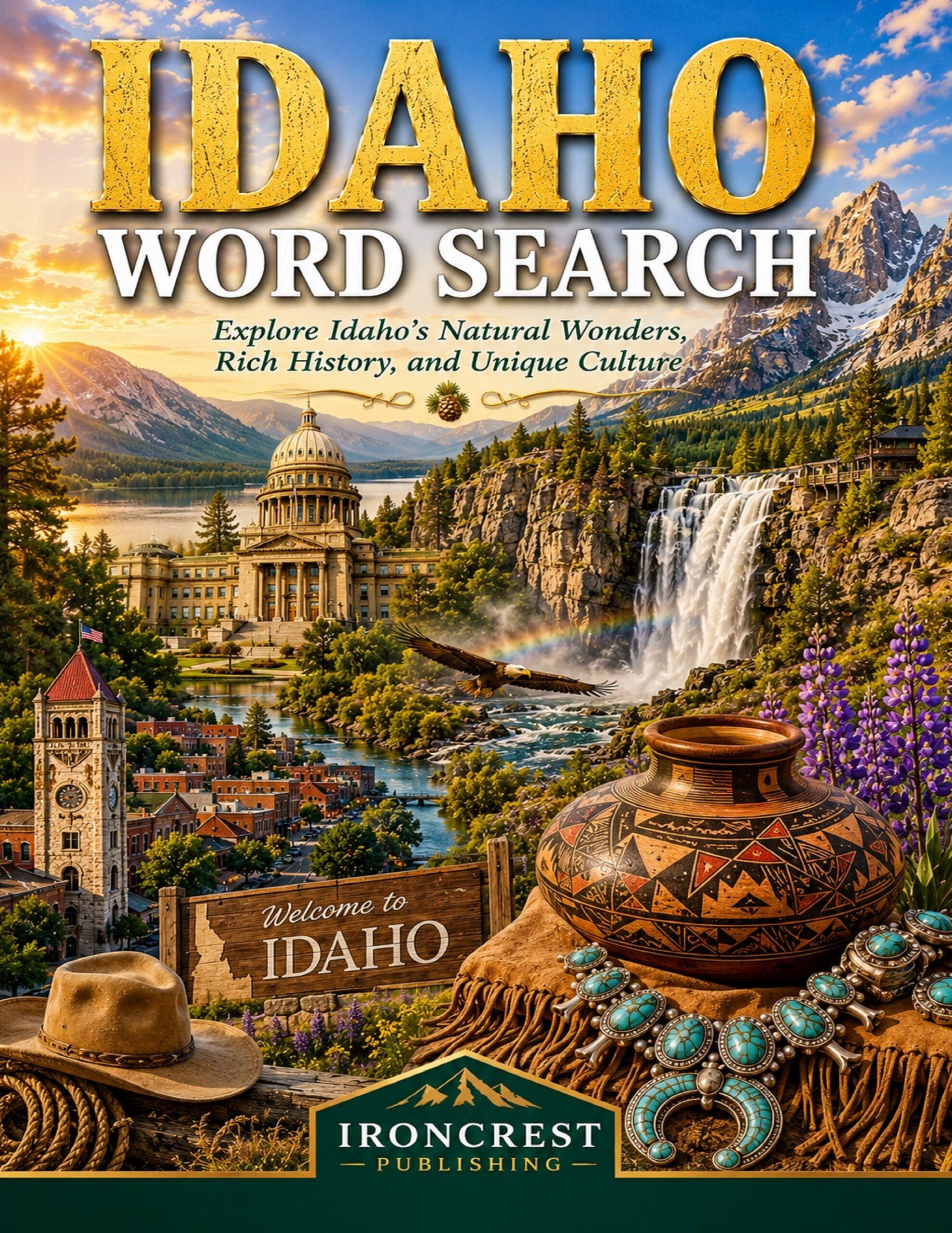 Idaho Word Search – 64 Large Print Puzzles (Digital Download)