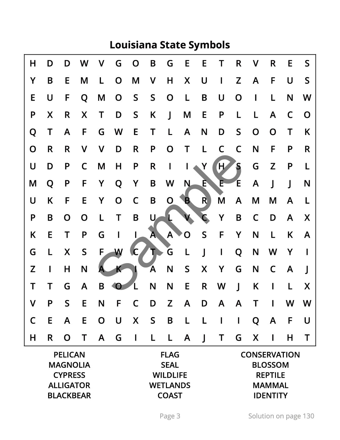 Louisiana Word Search – 64 Large Print Puzzles (Digital Download) - Image 3