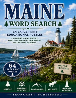 Maine Word Search – 64 Large Print Puzzles (Digital Download)