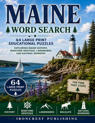 Maine Word Search – 64 Large Print Puzzles (Digital Download)