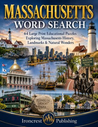 Massachusetts Word Search – 64 Large Print Puzzles (Digital Download)