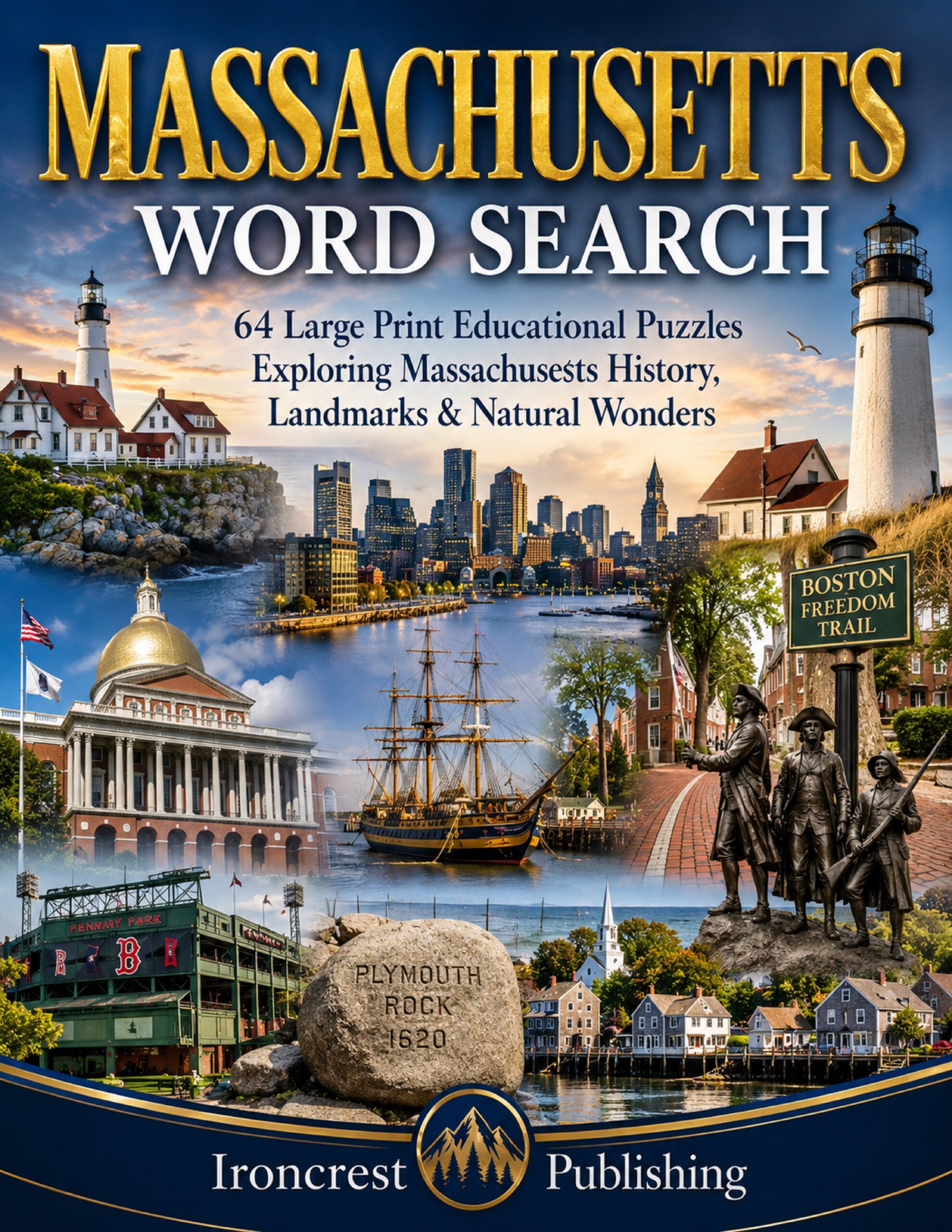 Massachusetts Word Search – 64 Large Print Puzzles (Paperback)