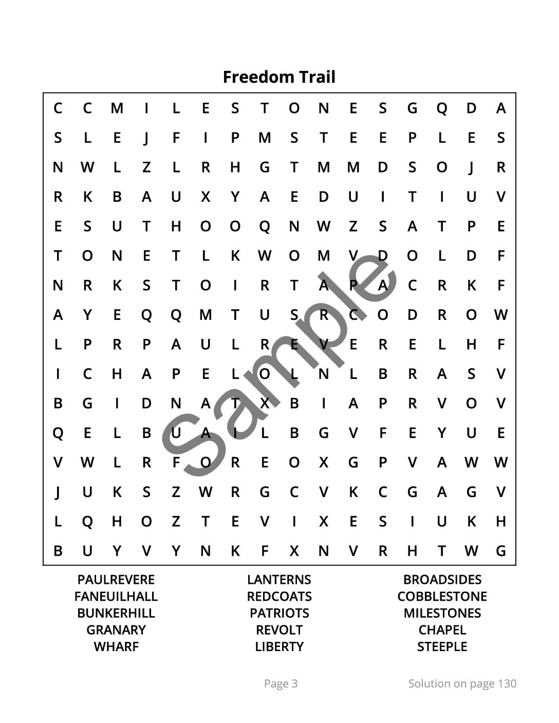 Massachusetts Word Search – 64 Large Print Puzzles (Paperback) - Image 3