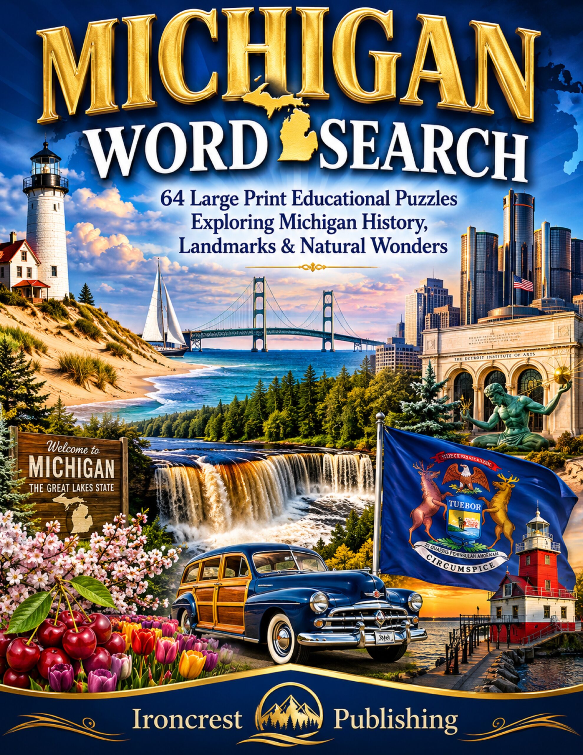 Michigan Word Search – 64 Large Print Puzzles (Paperback)
