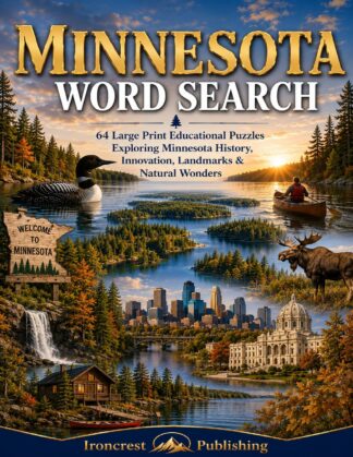 Minnesota Word Search – 64 Large Print Puzzles (Digital Download)