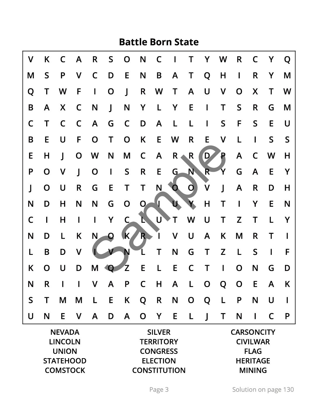 Nevada Word Search – 64 Large Print Puzzles (Digital Download) - Image 3