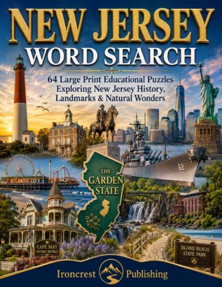 New Jersey Word Search – 64 Large Print Puzzles (Digital Download)