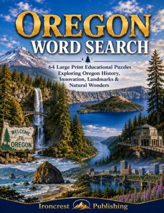 Oregon Word Search – 64 Large Print Puzzles (Digital Download)