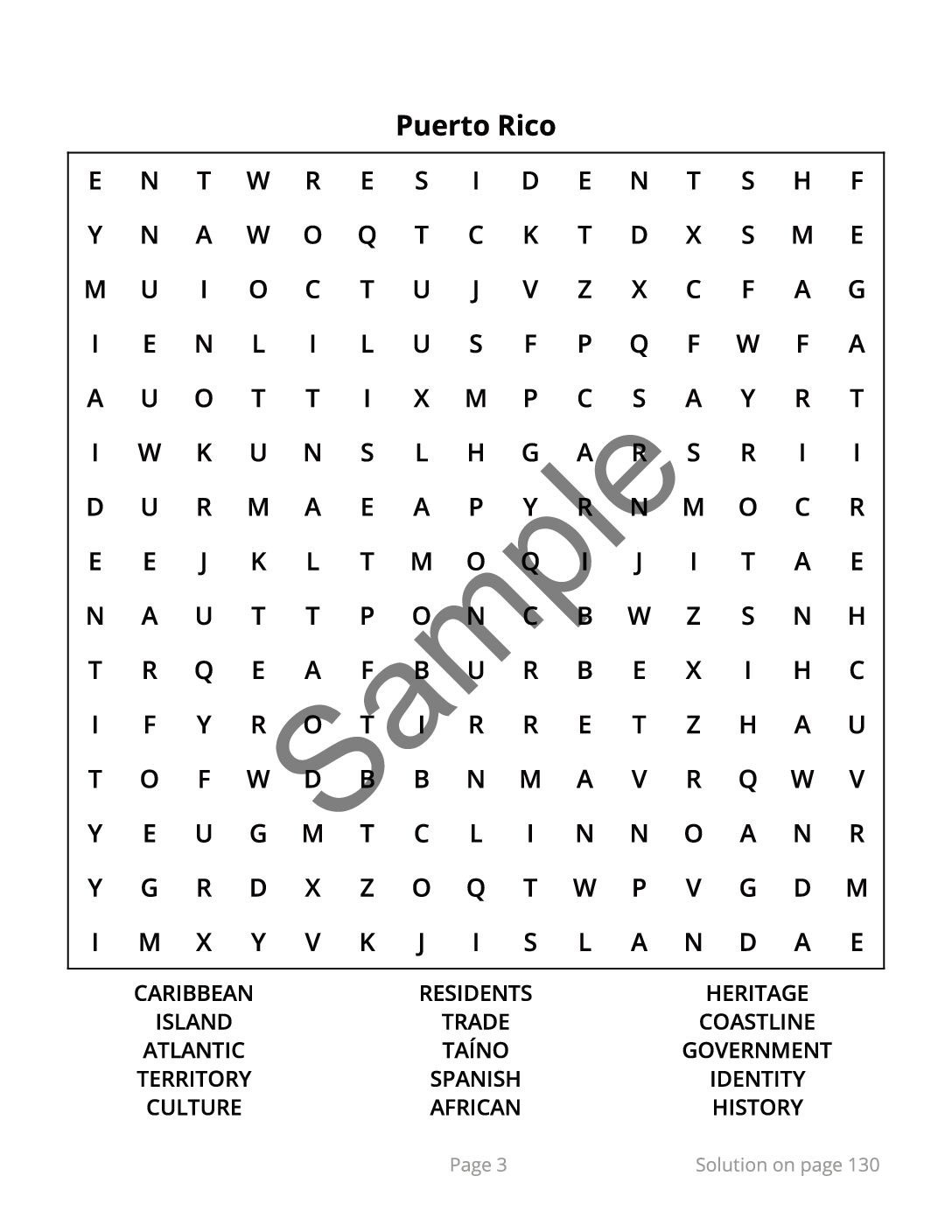 Puerto Rico Word Search – 64 Large Print Puzzles (Digital Download) - Image 3
