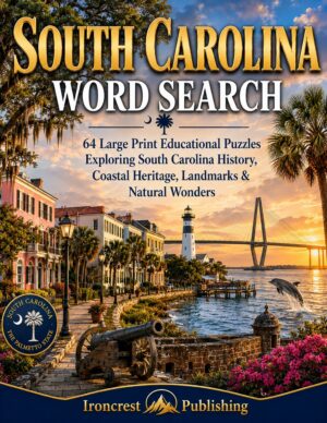 South Carolina Word Search – 64 Large Print Puzzles (Digital Download)