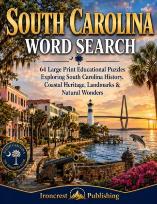 South Carolina Word Search – 64 Large Print Puzzles (Digital Download)
