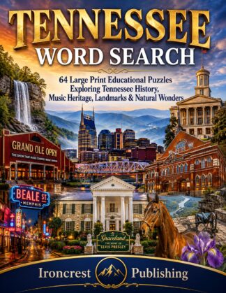 Tennessee Word Search – 64 Large Print Puzzles (Digital Download)