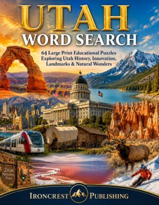 Utah Word Search – 64 Large Print Puzzles (Digital Download)