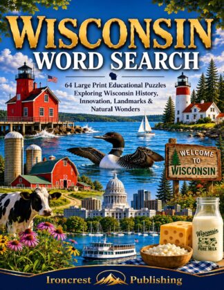 Wisconsin Word Search – 64 Large Print Puzzles (Digital Download)