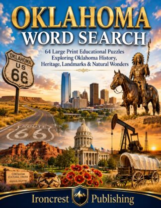 Oklahoma Word Search – 64 Large Print Puzzles (Digital Download)