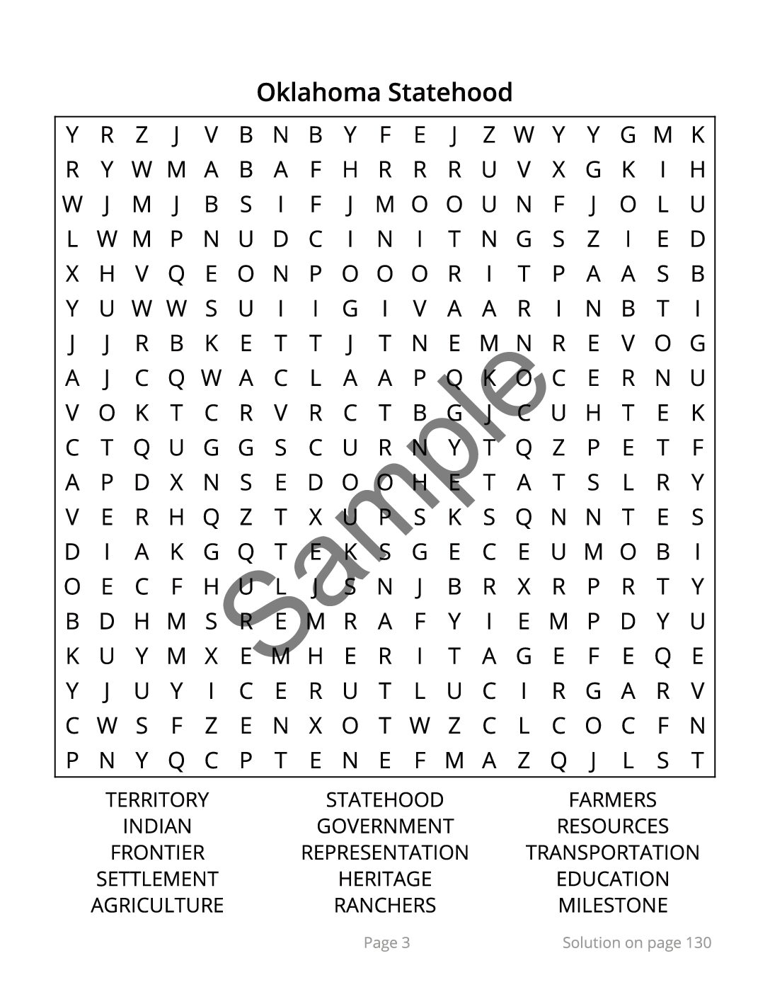Oklahoma Word Search – 64 Large Print Puzzles (Digital Download) - Image 3