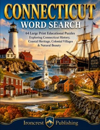 Connecticut Word Search – 64 Large Print Puzzles (Digital Download)