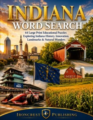 Indiana Word Search – 64 Large Print Puzzles (Digital Download)