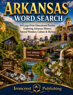 Arkansas Word Search – 64 Large Print Puzzles (Digital Download)