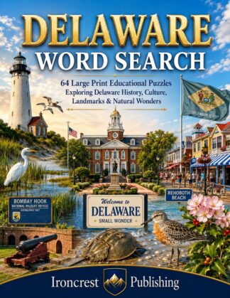 Delaware Word Search – 64 Large Print Puzzles (Digital Download)