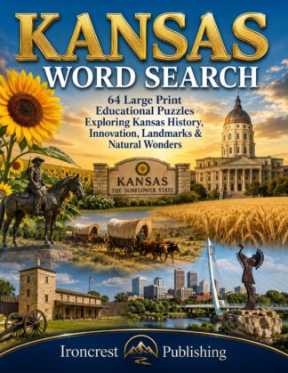 Kansas Word Search – 64 Large Print Puzzles (Digital Download)