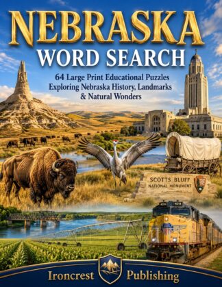 Nebraska Word Search – 64 Large Print Puzzles (Digital Download)