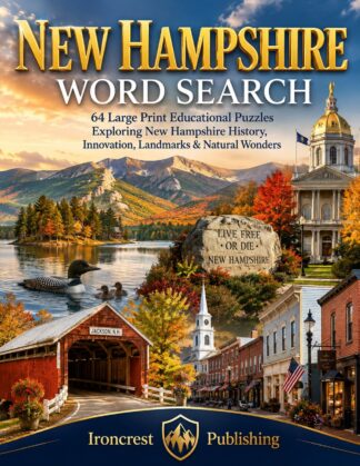 New Hampshire Word Search – 64 Large Print Puzzles (Digital Download)