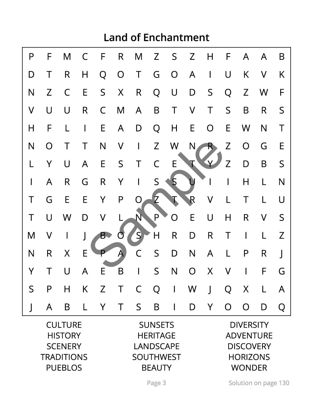 New Mexico Word Search â 64 Large Print Puzzles (Digital Download) - Image 3