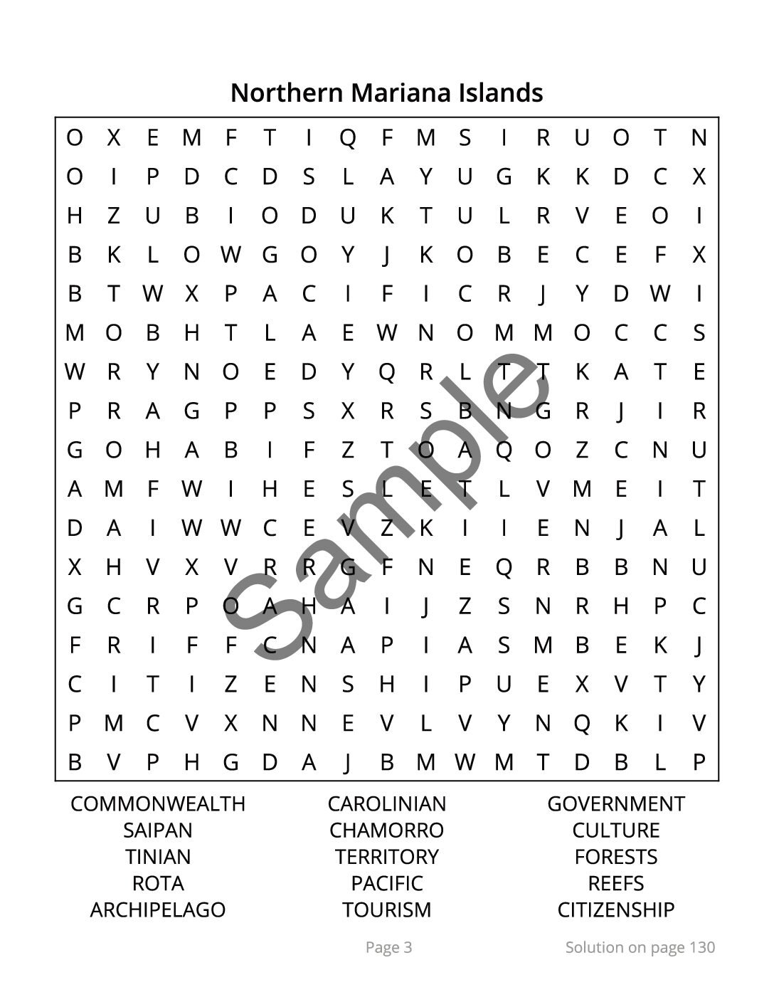 Northern Mariana Islands Word Search â 64 Large Print Puzzles (Paperback) - Image 3