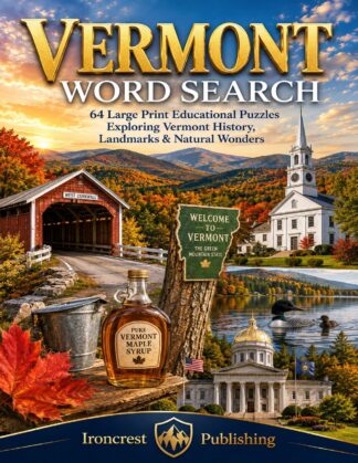 Vermont Word Search – 64 Large Print Puzzles (Digital Download)