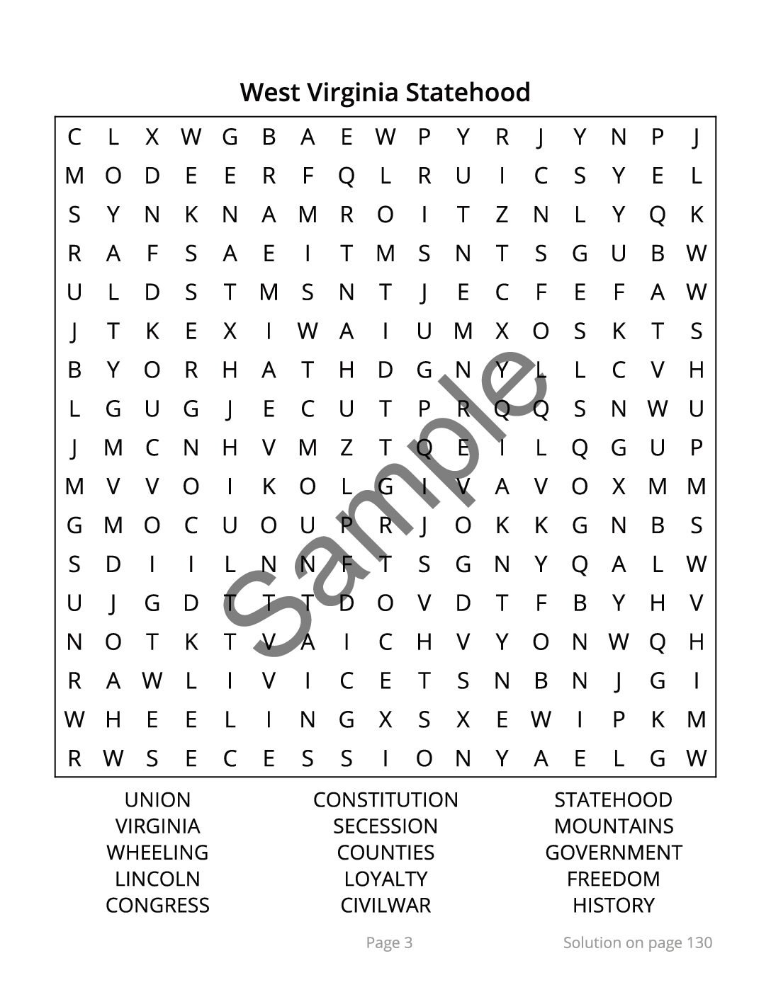 West Virginia Word Search â 64 Large Print Puzzles (Digital Download) - Image 3