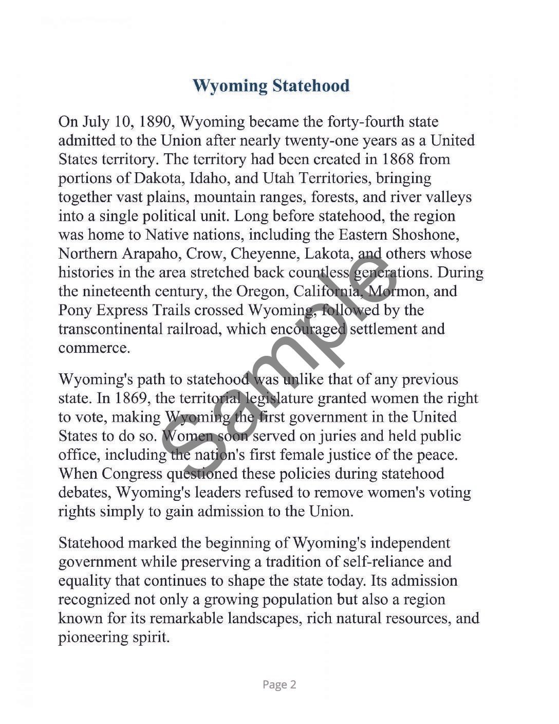 Wyoming Word Search â 64 Large Print Puzzles (Digital Download) - Image 2